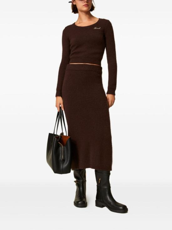 25FW 트윈셋 미디 스커트 252TT3186 S2110711054 Black chocolate - TWINSET