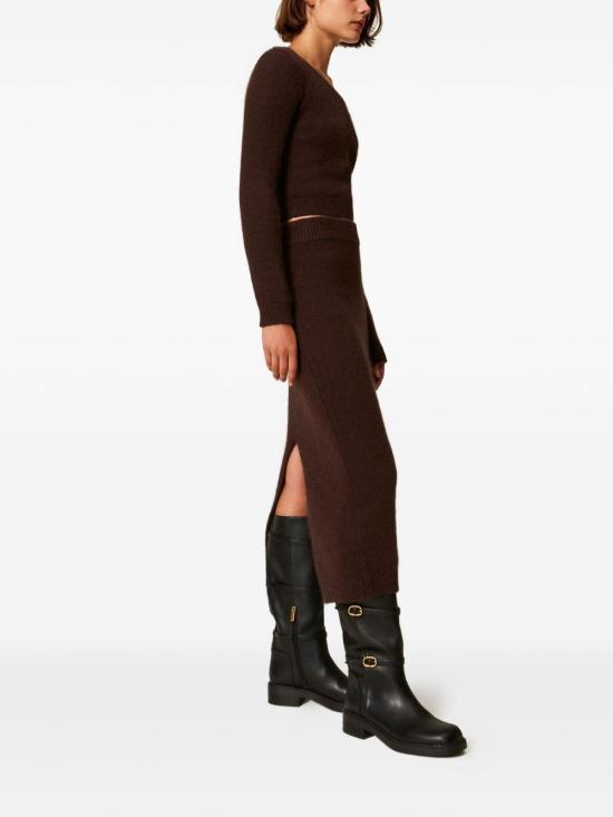 25FW 트윈셋 미디 스커트 252TT3186 S2110711054 Black chocolate - TWINSET