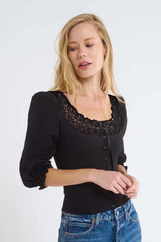  RUMORED 블라우스 소문난 발타자르 탑 블랙