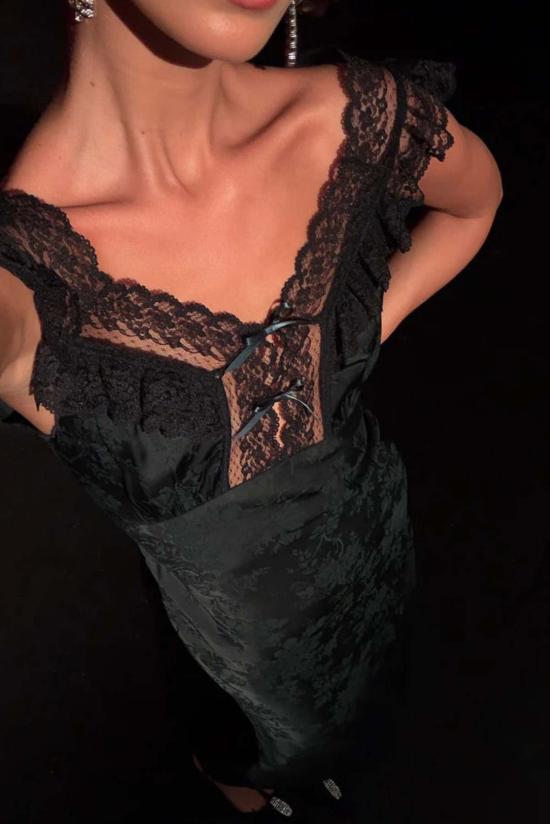  RUMORED 롱 원피스 소문난 윈저 맥시 드레스 에메랄드 자카드 - OTHER BRANDS