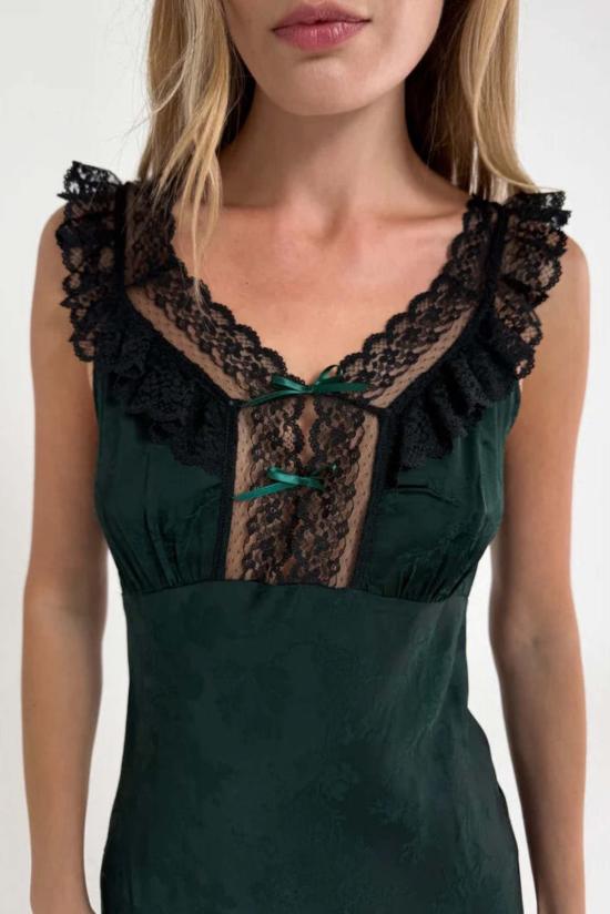  RUMORED 롱 원피스 소문난 윈저 맥시 드레스 에메랄드 자카드 - OTHER BRANDS