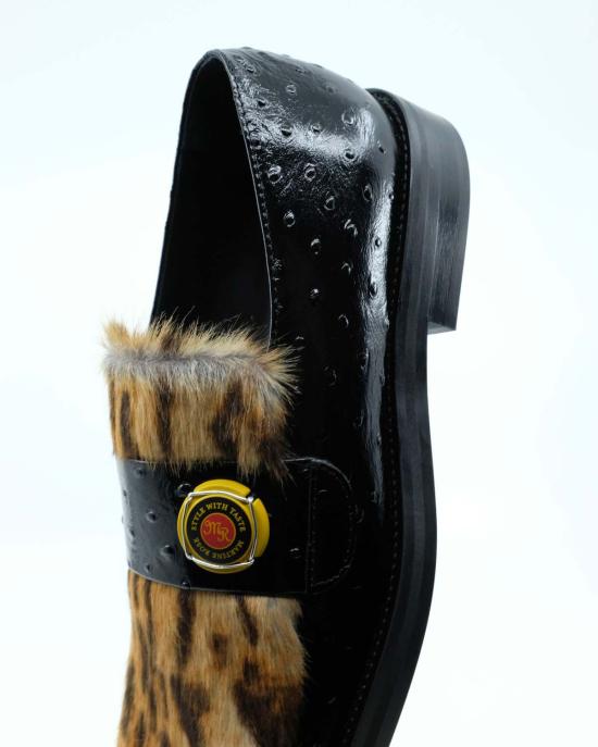  마틴로즈 로퍼 마틴 로즈 블랙 레더 샴페인 캡 스퀘어 토 - MARTINE ROSE