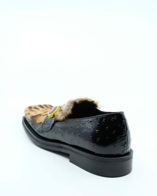  마틴로즈 로퍼 마틴 로즈 블랙 레더 샴페인 캡 스퀘어 토 - MARTINE ROSE