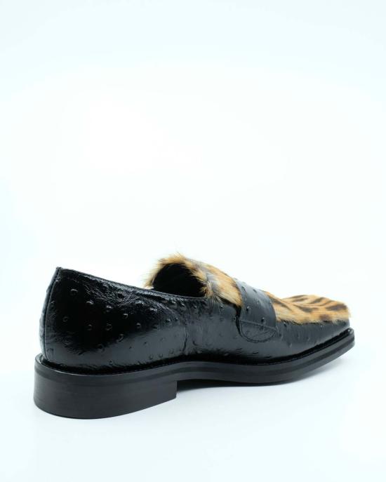  마틴로즈 로퍼 마틴 로즈 블랙 레더 샴페인 캡 스퀘어 토 - MARTINE ROSE