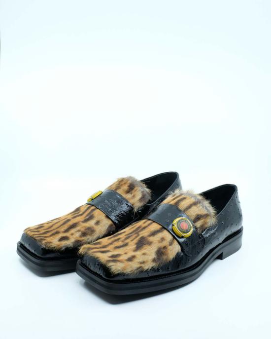  마틴로즈 로퍼 마틴 로즈 블랙 레더 샴페인 캡 스퀘어 토