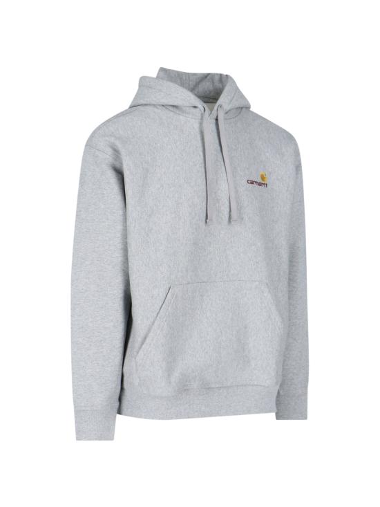 25FW 칼하트 WIP 후드 아메리칸 스크립트 스웨트셔츠 I028279 V6XX Grey - CARHARTT WIP