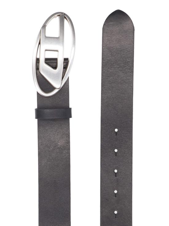 26SS 디젤 B-1DR 레더 가죽 벨트 D 버클 X08516 PR666 T8013 Black - DIESEL