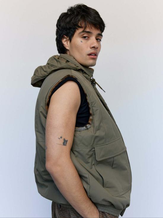  마틴로즈 베스트 마틴 로즈 베이지 카키 나일론 리버서블 퍼 질레 - MARTINE ROSE