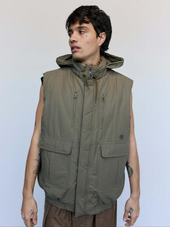  마틴로즈 베스트 마틴 로즈 베이지 카키 나일론 리버서블 퍼 질레 - MARTINE ROSE