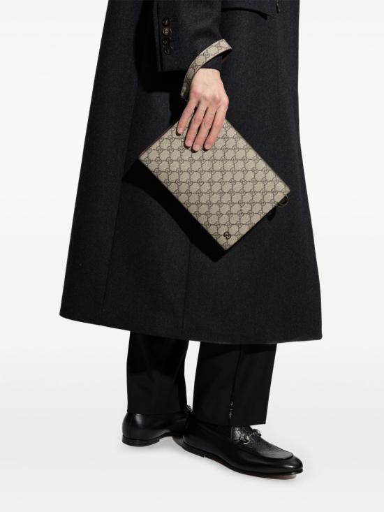 26SS 구찌 바이컬러 올오버 GG 파우치 768255 FACQC9773 Brown - GUCCI