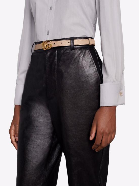 26SS 구찌 GG 마몽 리버시블 씬 레귤러 벨트 659418 0YATC5793 Powder - GUCCI