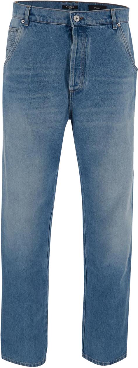  발망 데님 팬츠 AH1MM000DD096FF BLUE - BALMAIN