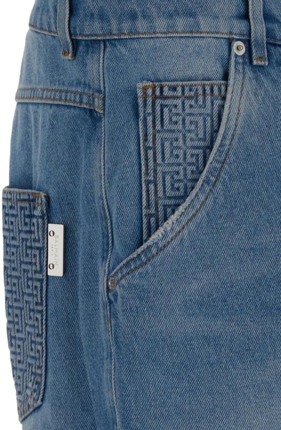  발망 데님 팬츠 AH1MM000DD096FF BLUE - BALMAIN