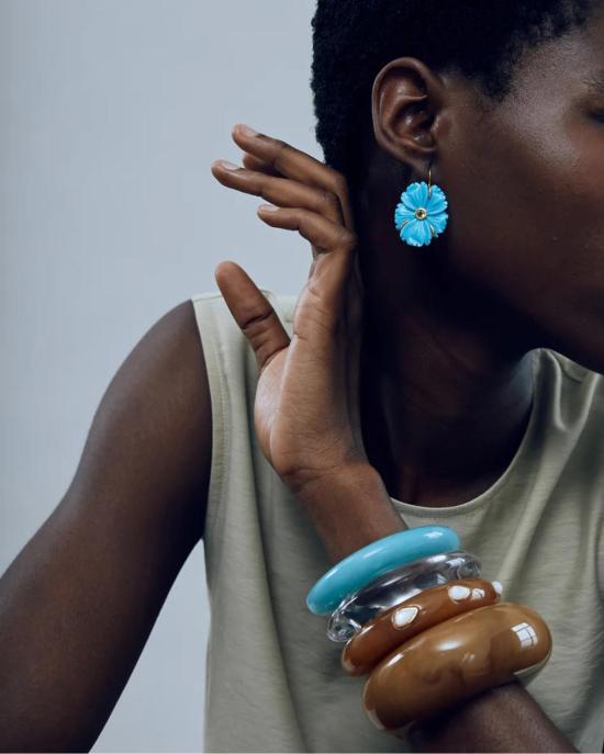  리지 포르투나토 팔찌 리지 커프 마블 아쿠아마린 - LIZZIE FORTUNATO