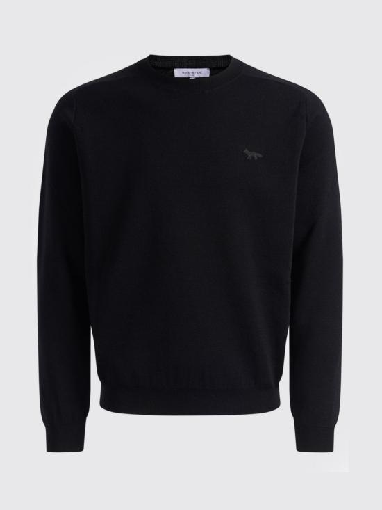 25FW 메종키츠네 테크니컬 메리노 울 스웨터 PM00813KT1168 P199 Black - MAISON KITSUNE