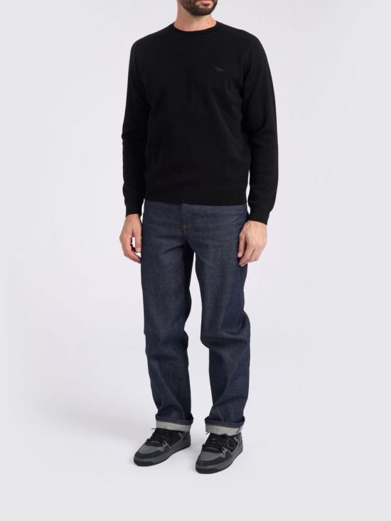 25FW 메종키츠네 테크니컬 메리노 울 스웨터 PM00813KT1168 P199 Black - MAISON KITSUNE