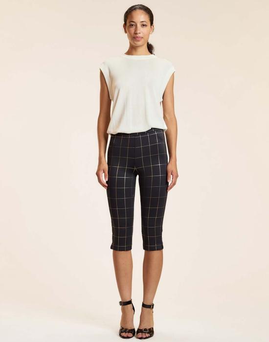  신시아 로리 크롭 팬츠 신시아 로울리 골드 윈도페인 본디드 카프리 골드 윈도페인 - CYNTHIA ROWLEY