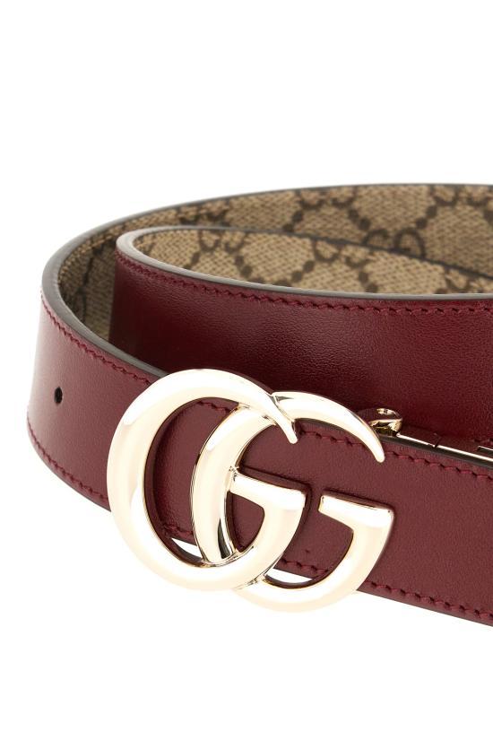 25FW 구찌 GG 마몽 리버시블 벨트 65941792TIG 9792 ROSSO ANCORA GG BEIGE - GUCCI