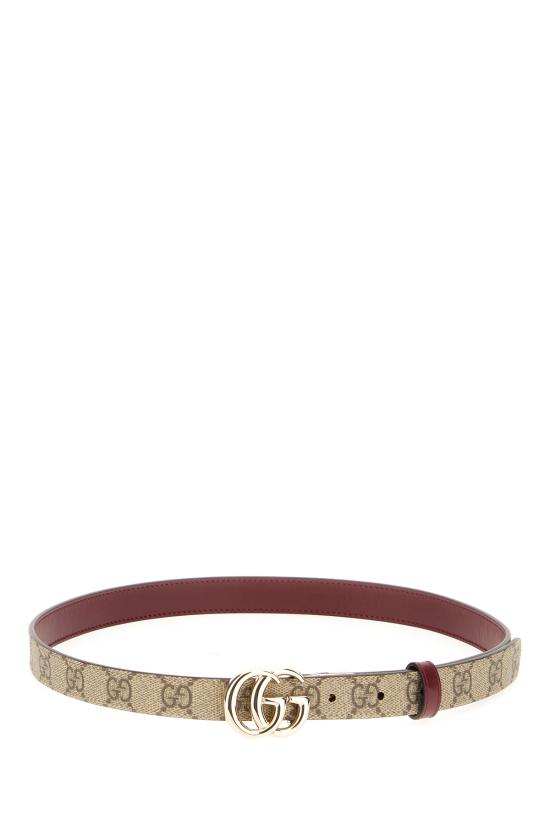 25FW 구찌 GG 마몽 리버시블 씬 벨트 65941892TIG 9792 ROSSO ANCORA GG BEIGE