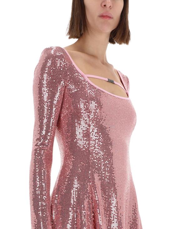 25FW 베르사체 미디 원피스 79HAO922 J0248459 PINK - VERSACE