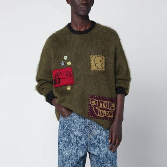 25FW 브레인데드 스웨터 BDF25O12O045WO OL GREEN