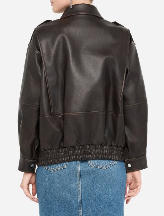 25FW 리우조 가죽 자켓 MF5097E1051X0558 BROWN - LIU JO