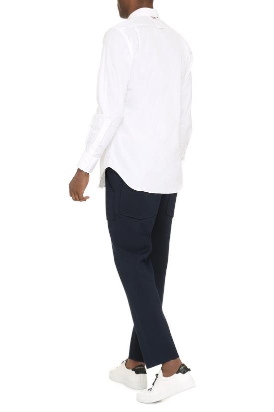 26SS 톰브라운 그로그랭 플래킷 솔리드 포플린 셔츠 MWL010E03113 100 WHITE - THOM BROWNE