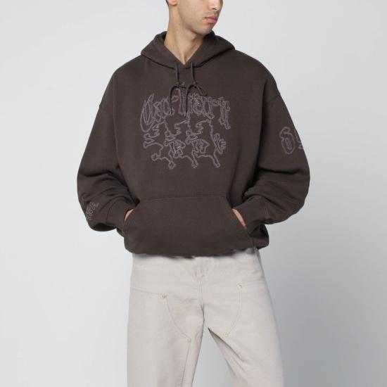 25FW 칼하트 WIP 후드 핵워크 스웨트셔츠 I035641CO 3EEXX BROWN