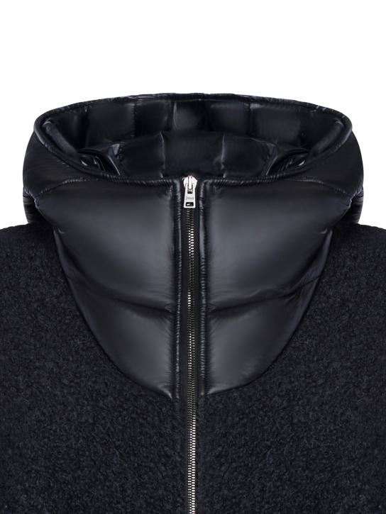 25FW 에르노 알파카 울 부클레 & 울트라라이트 나일론 판초  GC000509D334809300 Black - HERNO