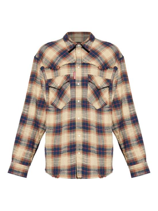 25FW 디스퀘어드2 긴팔 셔츠 S71DM0797D35351001F BEIGE MIX BROWN DOM