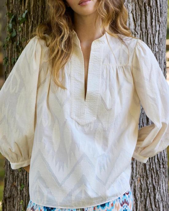  피그 블라우스 Figue Danilia 탑 비스코티 베이지 - FIGUE