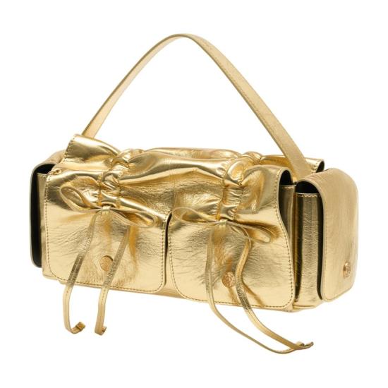 26SS 아크네 스튜디오 멀티포켓 메탈릭 레더 백 A10478 290 GOLD - ACNE STUDIOS