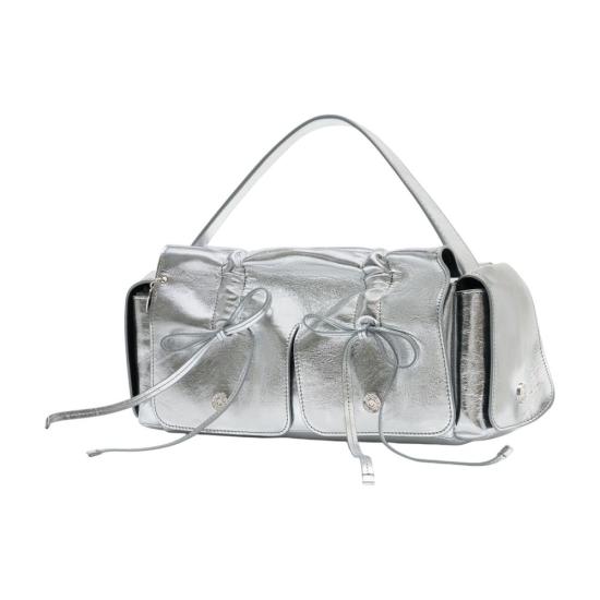 26SS 아크네 스튜디오 멀티포켓 메탈릭 레더 백 A10472 AAE SILVER - ACNE STUDIOS