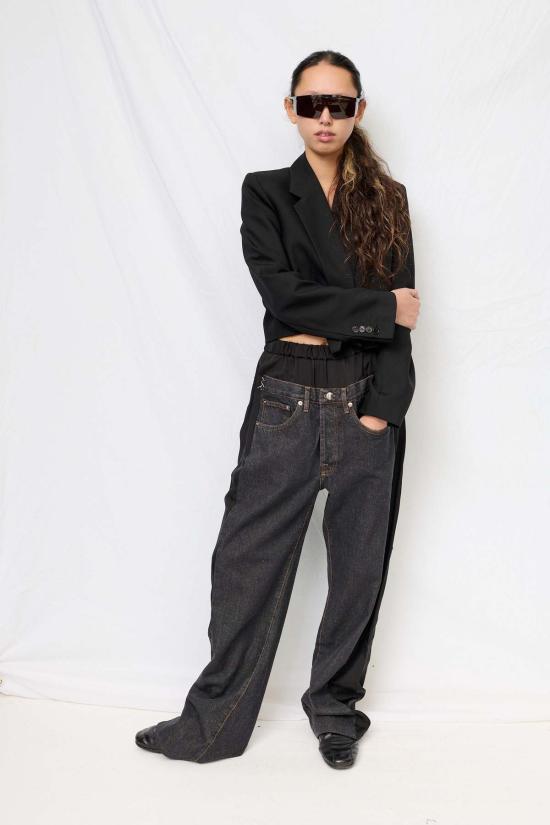  Lutz Huelle 데님 팬츠 루츠 휘엘 블랙 데님 & 블랙 로우 - OTHER BRANDS