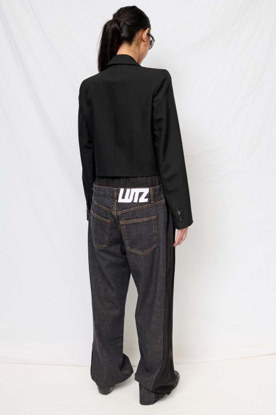  Lutz Huelle 데님 팬츠 루츠 휘엘 블랙 데님 & 블랙 로우 - OTHER BRANDS