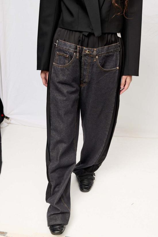  Lutz Huelle 데님 팬츠 루츠 휘엘 블랙 데님 & 블랙 로우 - OTHER BRANDS