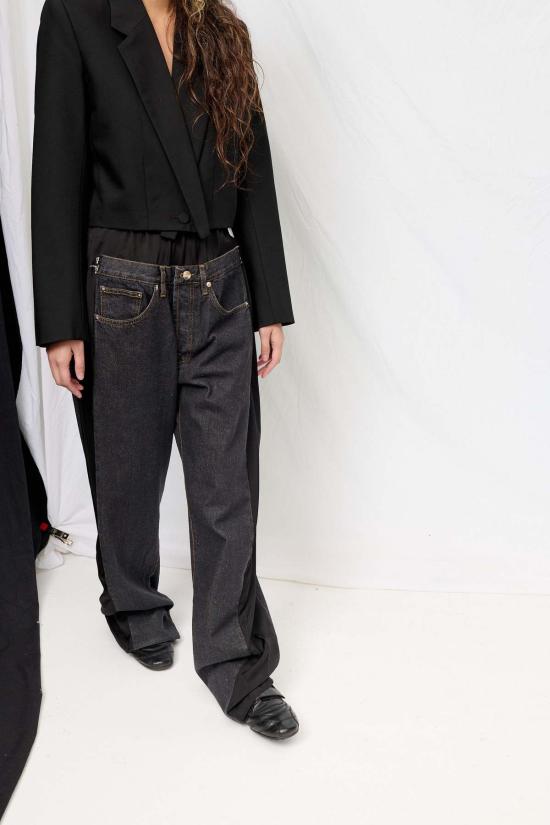  Lutz Huelle 데님 팬츠 루츠 휘엘 블랙 데님 & 블랙 로우 - OTHER BRANDS