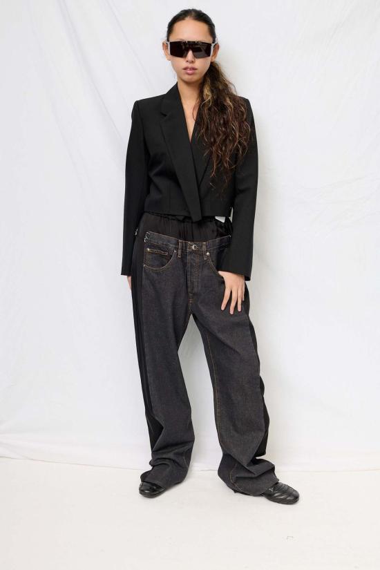  Lutz Huelle 데님 팬츠 루츠 휘엘 블랙 데님 & 블랙 로우 - OTHER BRANDS