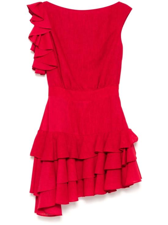  사이드 코베이시 롱 원피스 리넨 숏 드레스