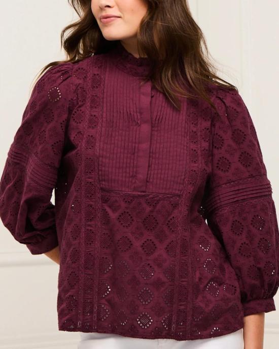  피그 블라우스 피게 에밀리아 탑 멀베리 - FIGUE