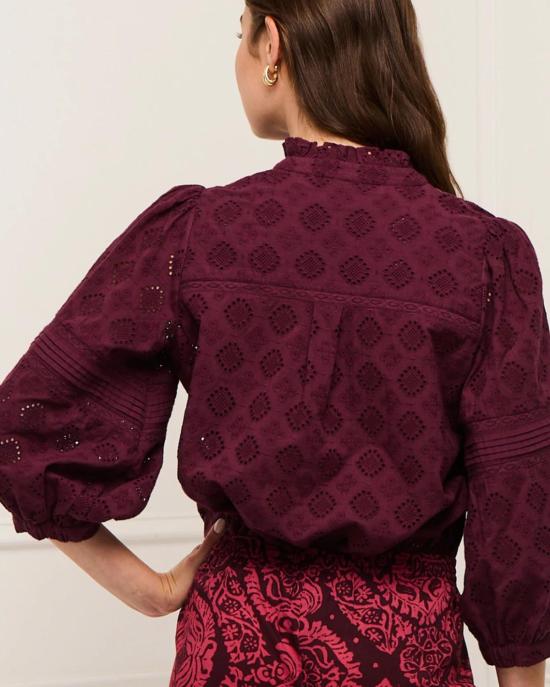  피그 블라우스 피게 에밀리아 탑 멀베리 - FIGUE