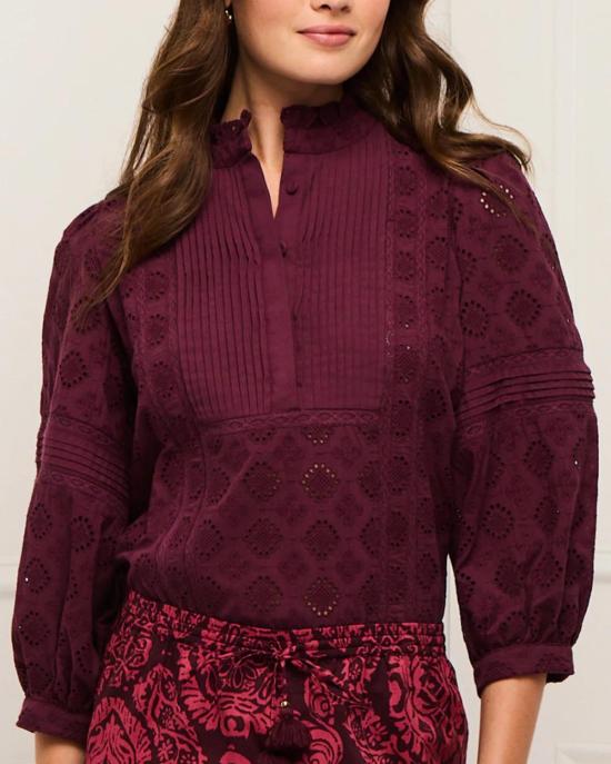  피그 블라우스 피게 에밀리아 탑 멀베리 - FIGUE