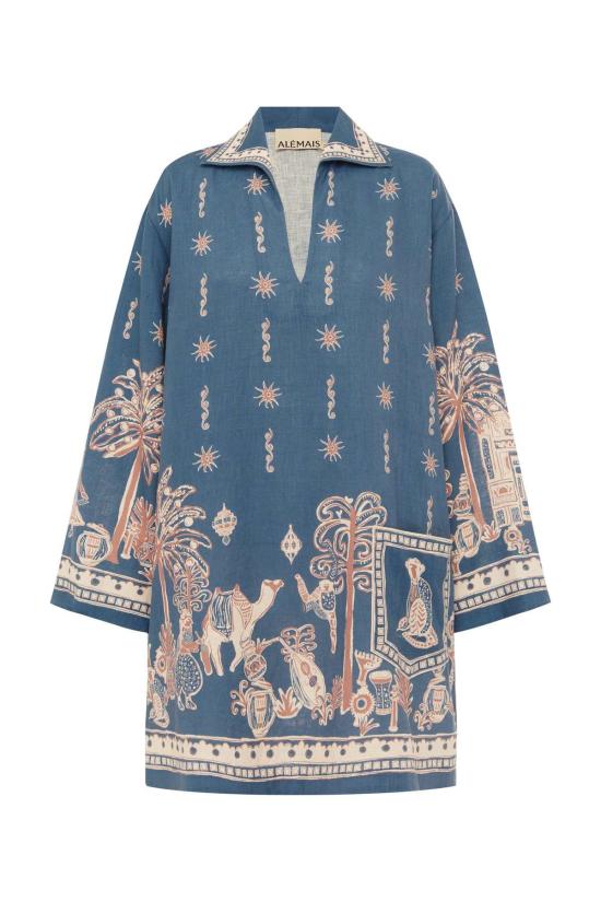  알레메 숏 원피스 알레마이스 아카시아 롱슬리브 미니 드레스 - ALEMAIS