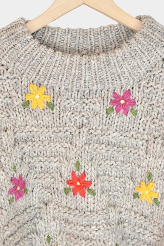  이치 앤티퀴트 터틀넥 이치 앤티퀴츠 울 핸드 니트  그레이 - ICHI ANTIQUITES