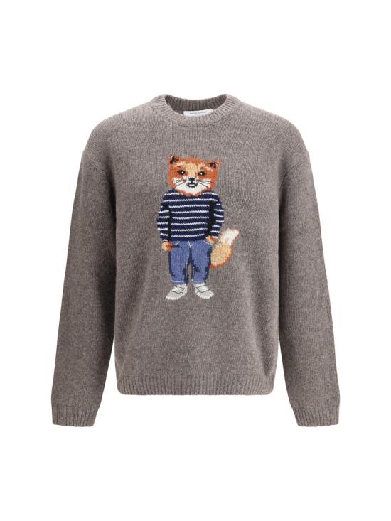 25FW 메종키츠네 드레스드 폭스 인타르시아 울 스웨터 PM00806KH0002 H170 GREY