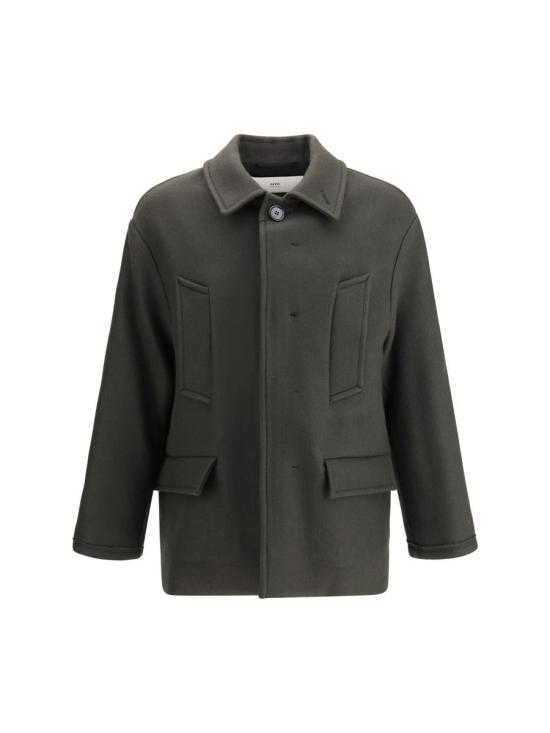 25FW 아미 울 오버사이즈 하이 칼라 피코트  HCO456WV0078 020 GREY