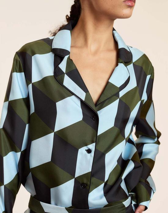  신시아 로리 블라우스 신시아 로울리 아르데코 파자마  지오그리블