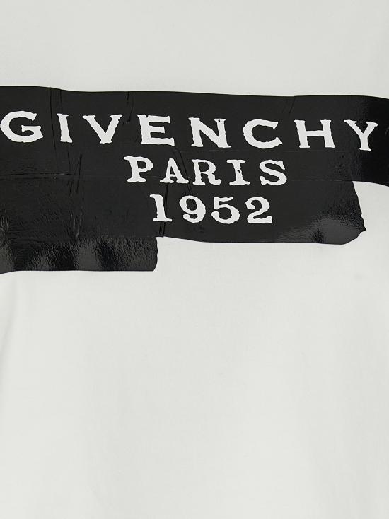 25FW 지방시 반팔 티셔츠 BW70FJP78U100 White Black - GIVENCHY
