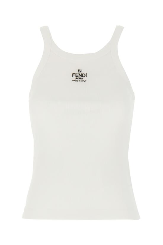 26SS 펜디 민소매 티셔츠 FS7966ANQM F0ZNM WHITE