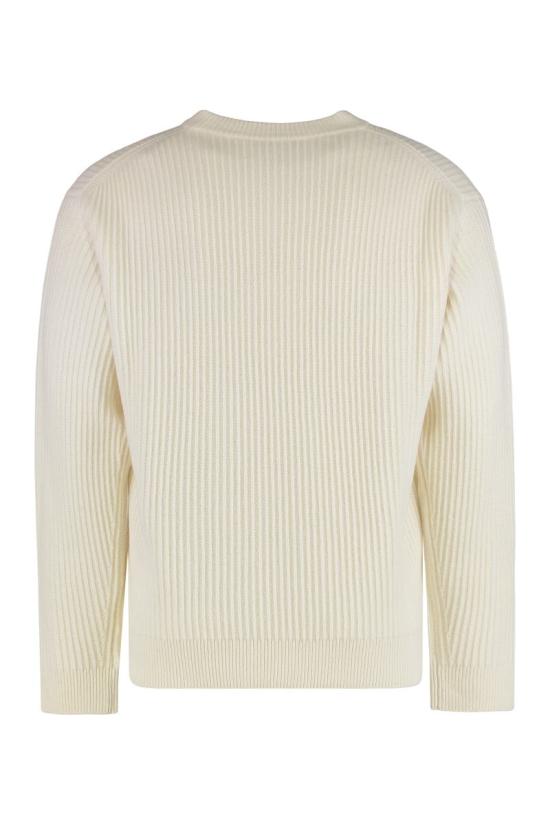 25FW 메종키츠네 폭스 헤드 울 립드 스웨터 PM00811KT1149 P700 Beige - MAISON KITSUNE